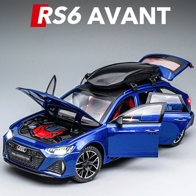 2022 Audi RS6 Avant 1:24 Scale Model Car The Cast Toy Kids Black