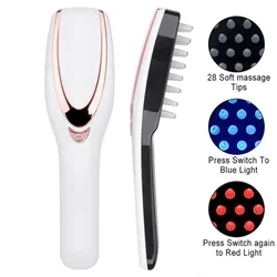 3 in 1 Electric Wireless Infrared Massage Comb Hair Growth 3 Modes Vibration Massage Scalp Brush Anti Hair Loss Hair Care