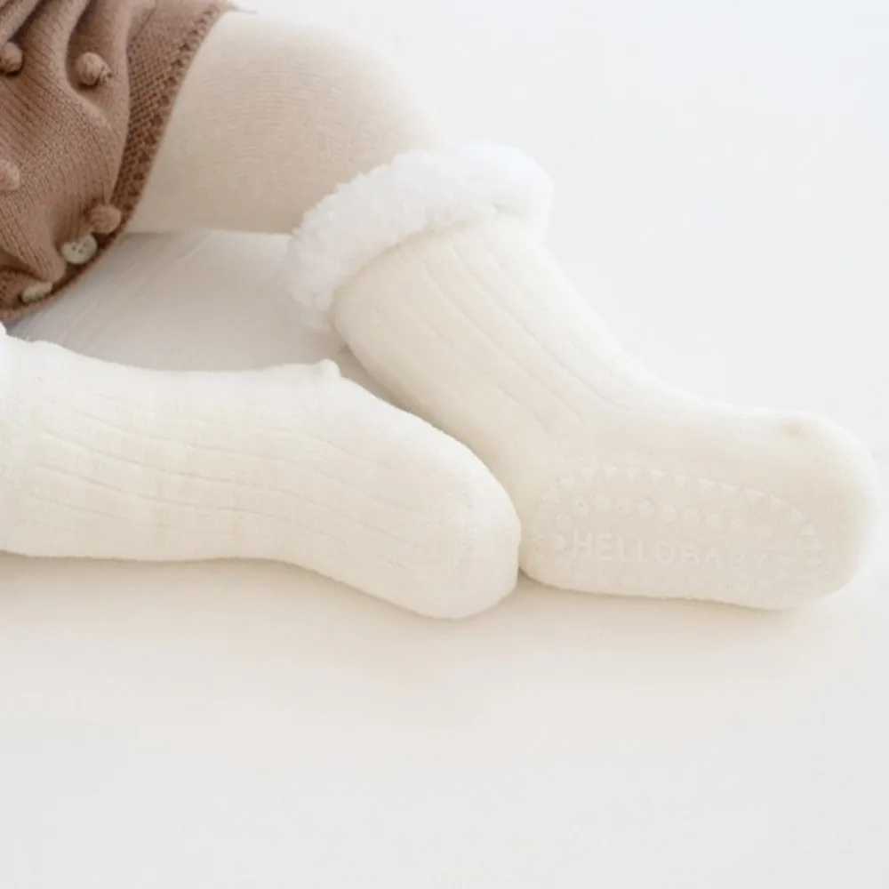 Boneless Winter Fleece Socks Non-squeezing Warmth Tools Mid-calf Socks Plus Velvet Sleep Socks Loose-fitting