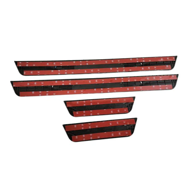 Set of 4 Plastic Stainless Steel Car Door Sill Pedal Scuff Plate Decorative Covers
