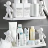 Cosmetic Toilet Organizer Home Kitchen PP Plastic Rack Self-adhesive Shampoo Shelves Shower Towel Rack for Bathroom Kitchen Room 6
