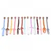 Wooden Round Baby Nipple Clip Handmade Weave Cotton Anti-Drop Baby Pacifier Chain For Nursing Chewing Toys Boy Girl Shower Gifts 2