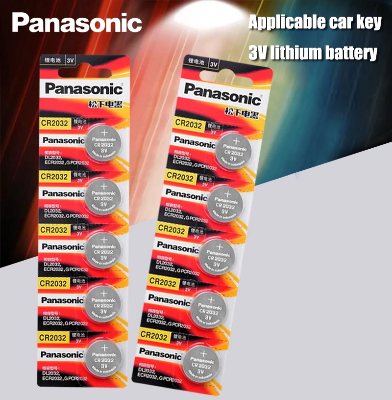 Panasonic Original 10pcs/lot cr 2032 Button Cell Batteries 3V Co