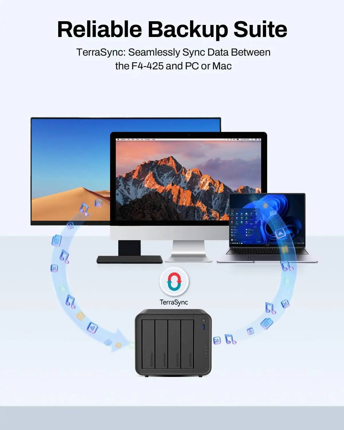 TERRAMASTER F4-425 4베이 NAS 스토리지 네트워크 인텔 x86 쿼드코어 CPU 내장 스토리지 (디스크 미포함)
