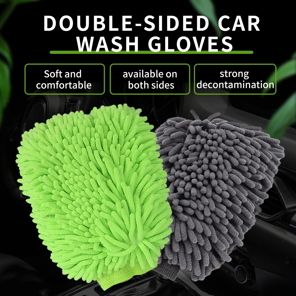 CarWashGlovesChenilleGlovePlushRagsThickeneddoublesidedCar