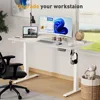 63 Inch Electric Standing Desk Adjustable Height with Wheels,Sit Stand Up Desk,Home Office Desk,Computer Workstation 2