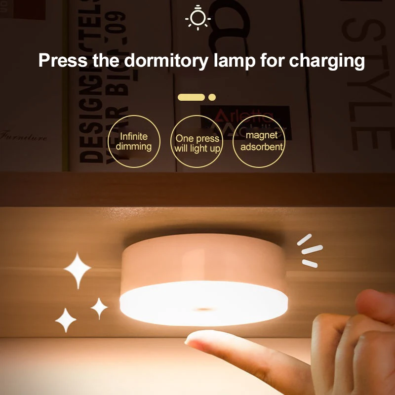 Mini Sensor Night Lights Bedroom Decoration LED Touch Nightlight Dormitory Bedside Baby USB Charging Atmosphere Nursing Light