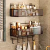 Bathroom Storage Rack Non Perforated Wall Mounted Towel And Toiletries Storage Rack Restroom Storage 5