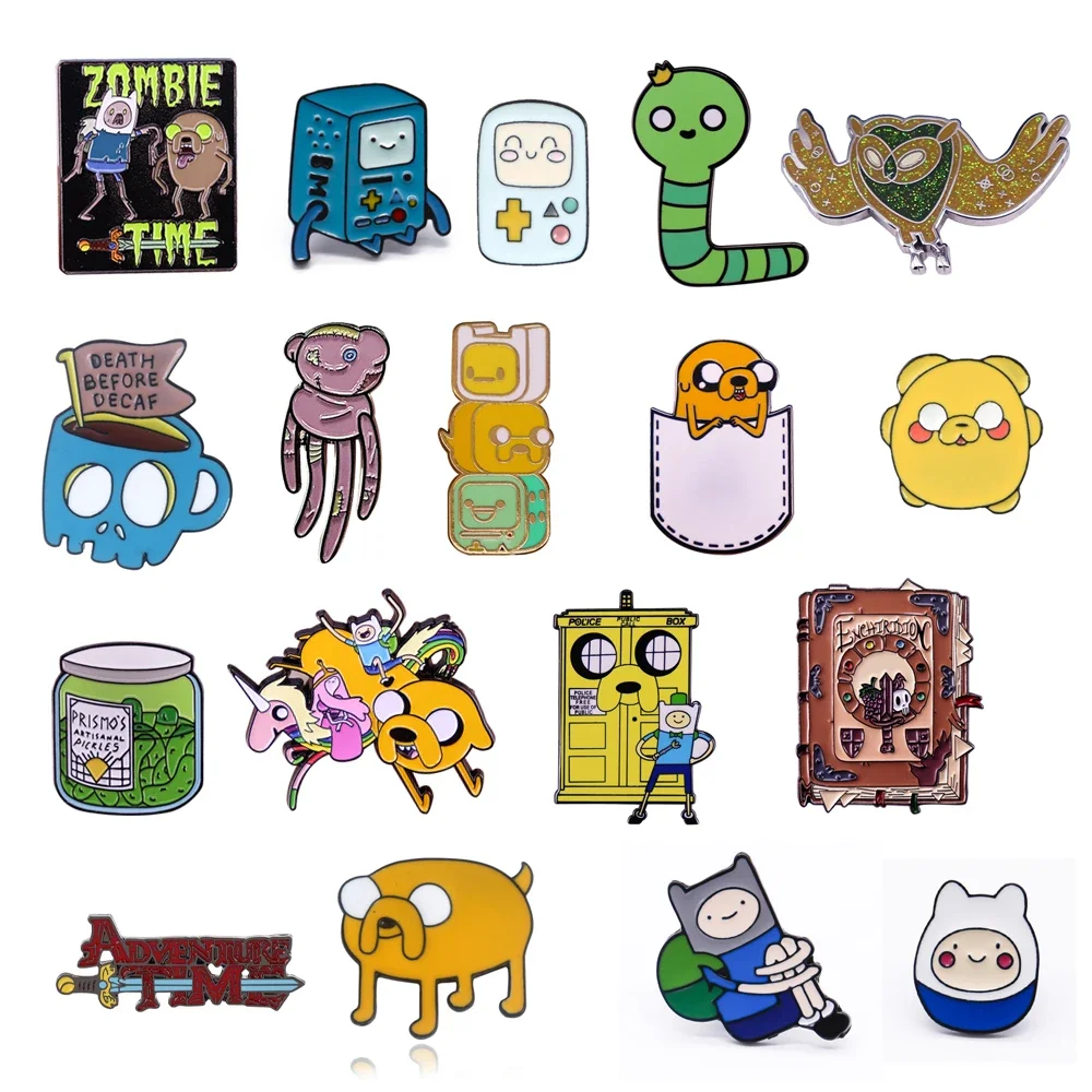 

Adventure The Time Cartoon Enamel Pin Set Fashion Cute Golb Lapel Brooch Badge Collection Jewelry for Children Fans Gift
