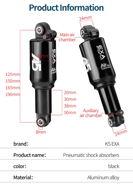 s Absorbers Mountain Bike Coil Spring Suspension 1000lbs 90 Rear Shock