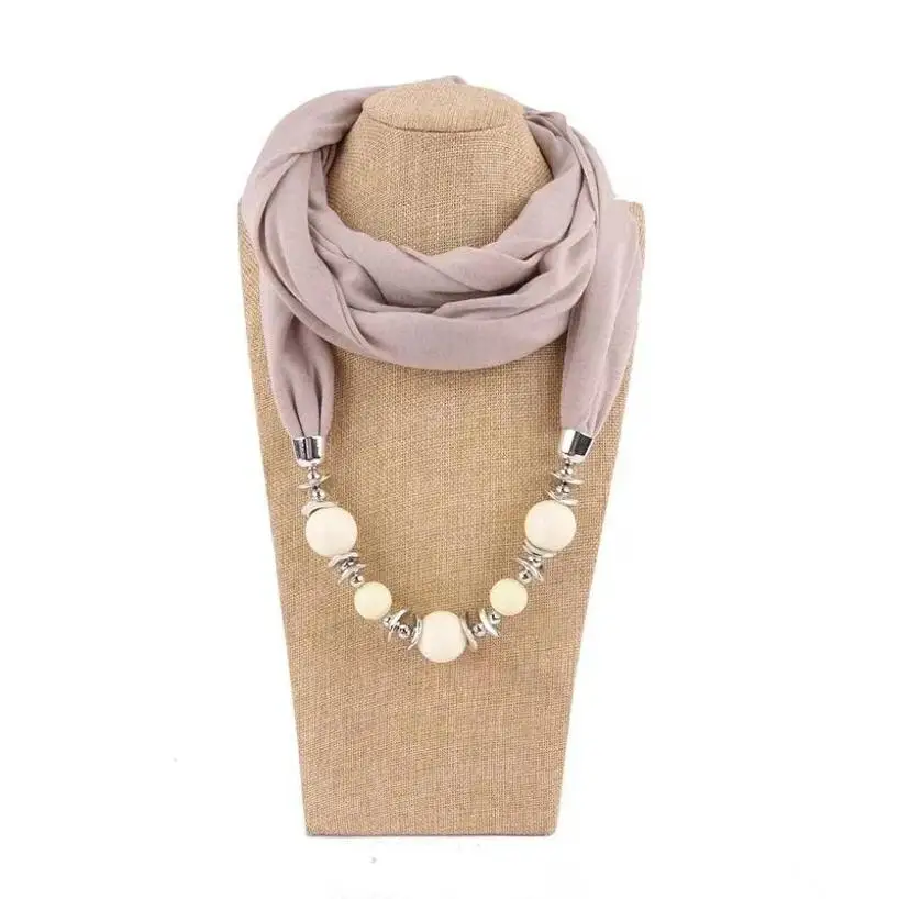 1Pcs Fashionable And Dazzling Bead Necklaces New Women's Retro Ethnic Style Sun Protection Scarves Necklaces Jewelry Accessories