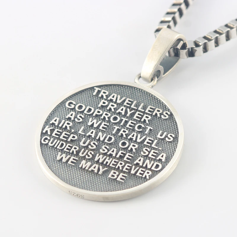 Catholic Medal Blessing From The Holy Father St. Christopher Sterling 925 Silver Pendant 6