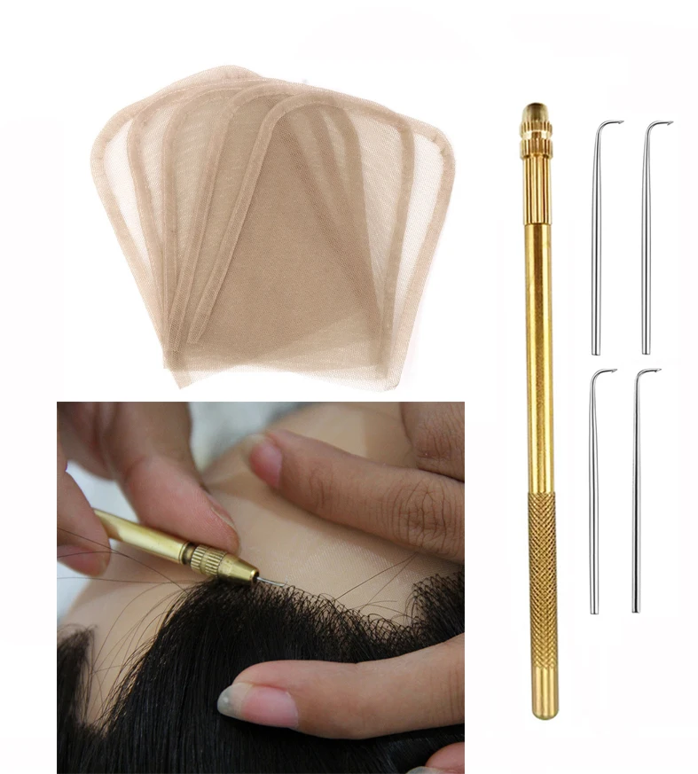 

Hd Lace For Wig Making With Ventilating Needles 1-2 2-3 3-4 4-5 Crochet Needle With Metal Holder 4X4 13X4 Wig Lace Fabric