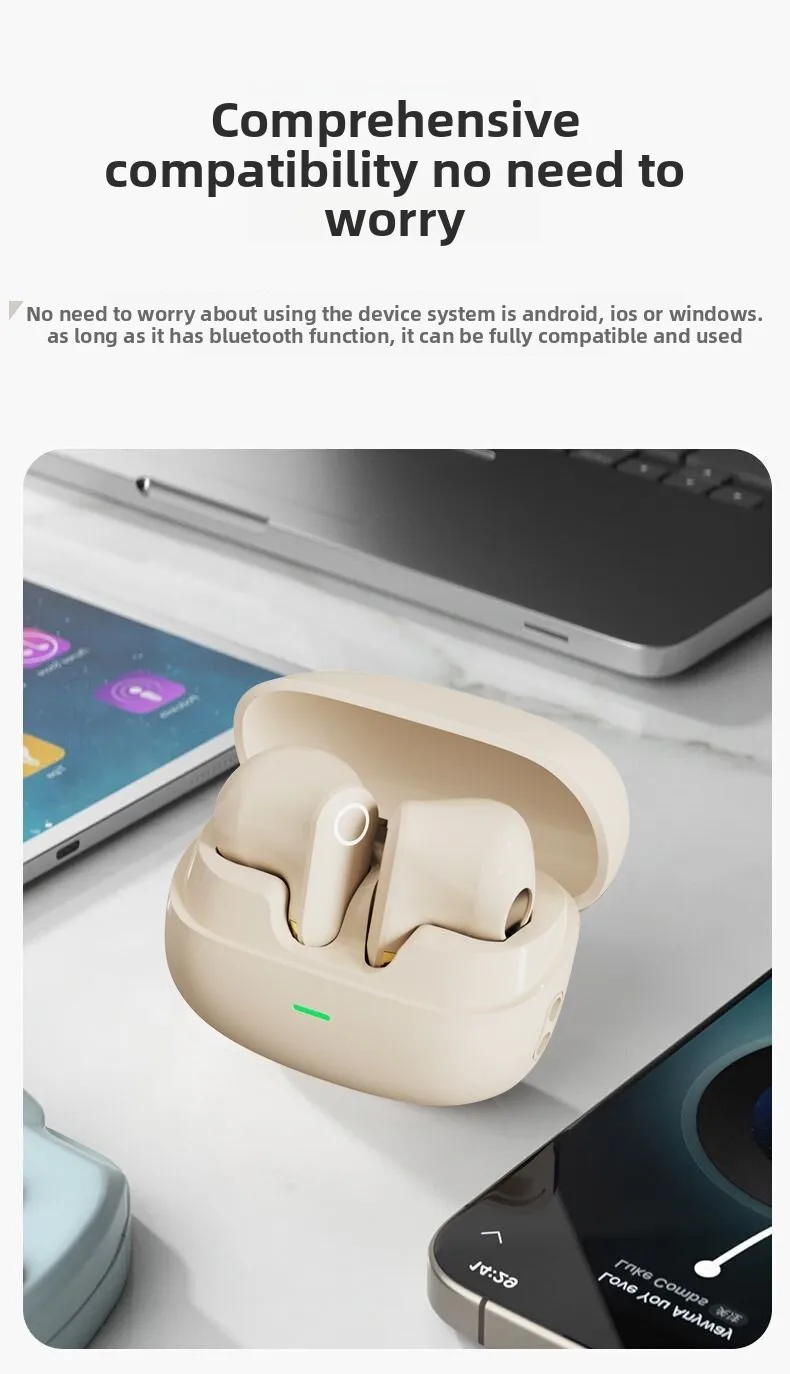 Mini Wireless Bluetooth Headphones with Noise Reduction and Long Battery Life -
