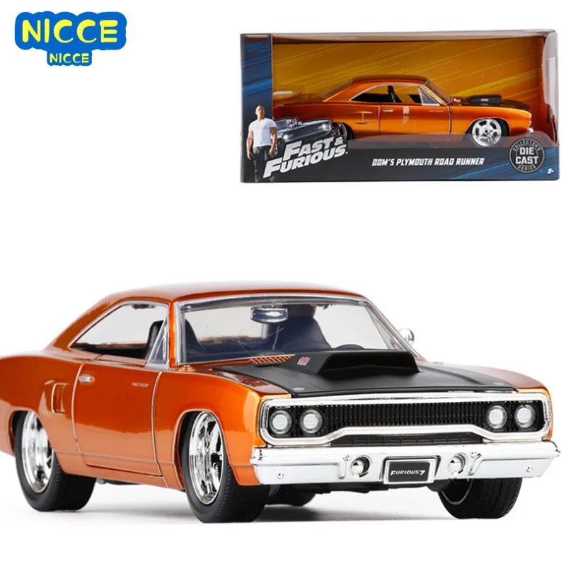

Nicce Jada 1:24 Fast & Furious 1970 Plymouth Road Runner Metal Alloy Classic Car Diecast Model Toy Collection Furious Gift J19