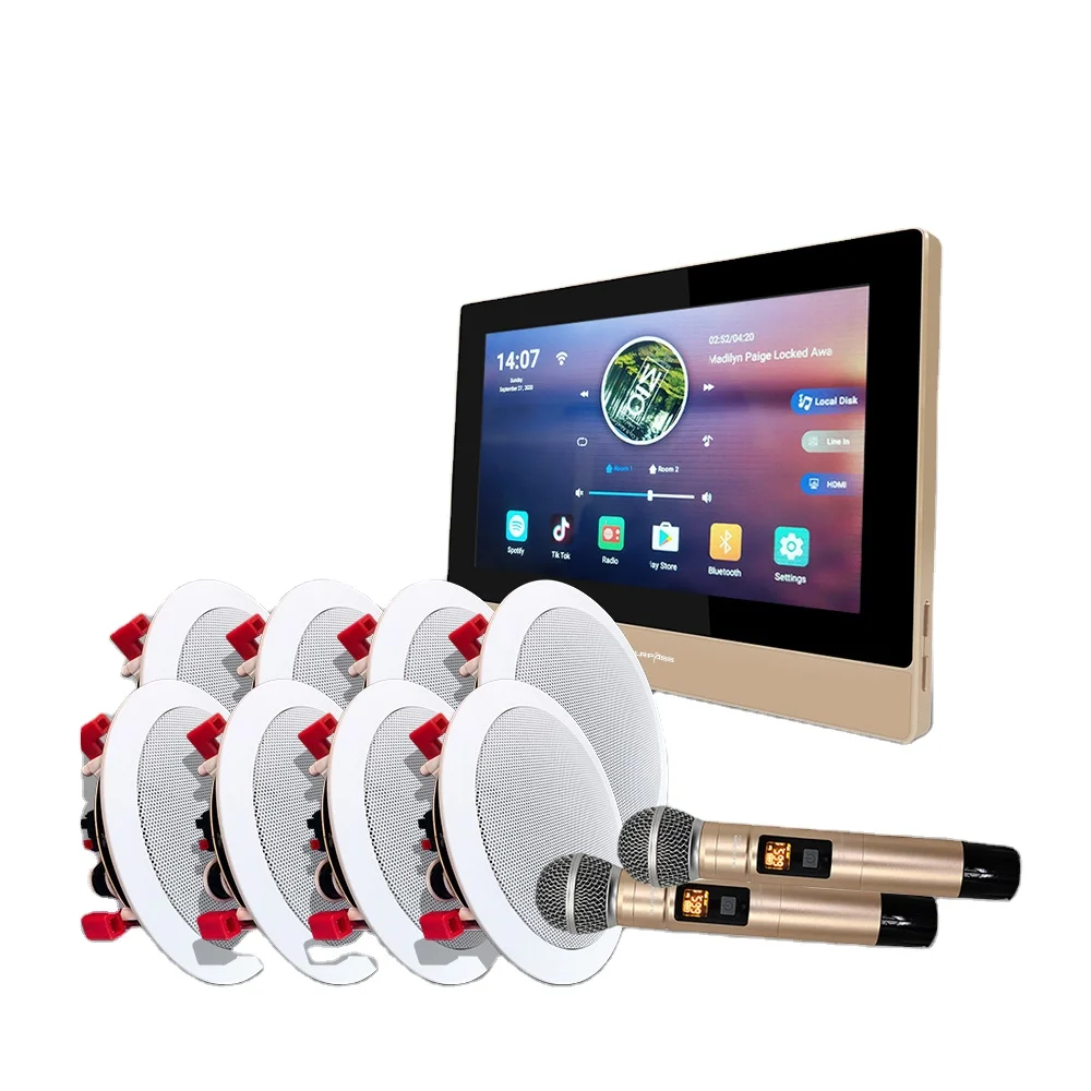 Surpass Smart Home 7-Inch Touch Screen Amplifier With WIFI/ TF/ USB For Video Audio System,In Wall Blue-tooth Audio Amplifier