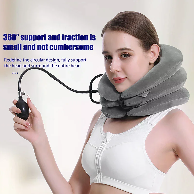 Comfortable Inflatable Air Neck Stretcher Cervical Neck Traction Brace Neck Massage Office For Home Relief Decompression