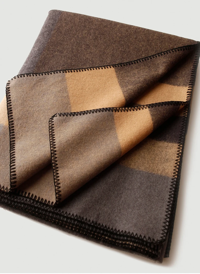 

100% шерстяное одеяло, шаль в полоску, кофейный тонкий теплый чехол 140*185 см, чехол для дивана, кровати, одеяло для гостиницы, искусственное одеяло, украшение для дома