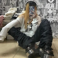 REDDACHiC Goth Lolita Black Pants Casual Flare Stacked Jeans Women Stretchy High Waist Trousers 2000s Y2K Grunge Emo Streetwear - Image 2