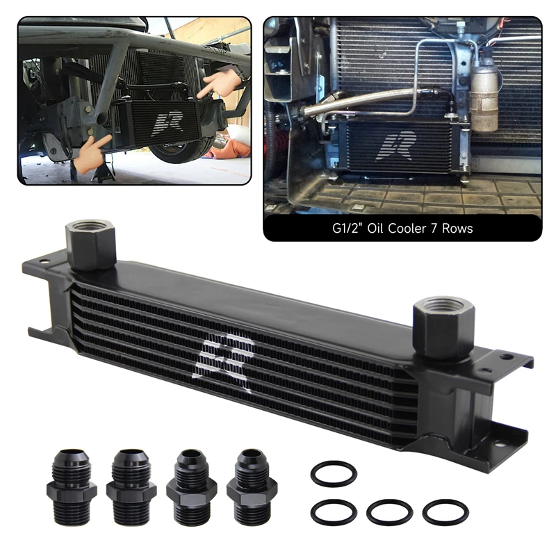 Alluminio Universale 7 File/9 File/13 File/16 File/19 File 248Mm Radiatore Olio G1/2 "19Mm + 2 Pezzi An8 E An10 Raccordi