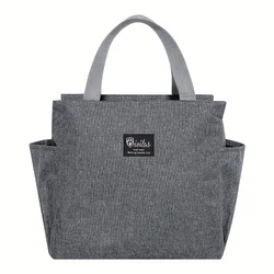 Versatile Insulated Tote Bag - Double Pocket, Large Capacity, Washable, and Portable for Picnics, Camping, or Work (GRAY)