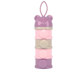 Bear Style Portable 4 - Layer Snack & Milk Powder Storage Container (Purple)