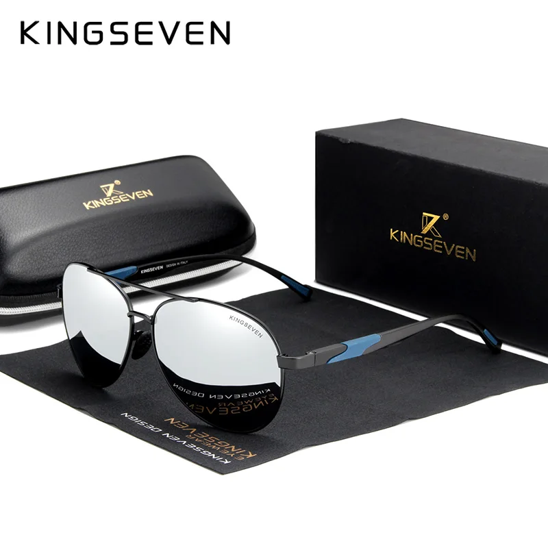 KINGSEVEN Männer Aluminium Polarisierte Sonnenbrille Klassische Marke Sonnenbrille EMI Verteidigung Beschichtung Objektiv Driving Shades N7228