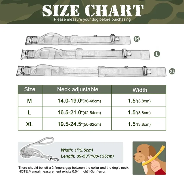 Durable Military Tactical Dog Collar Adjustable Pet Nylon Training Rottweiler Dog Collar For Medium Large Dogs German Shepard 2