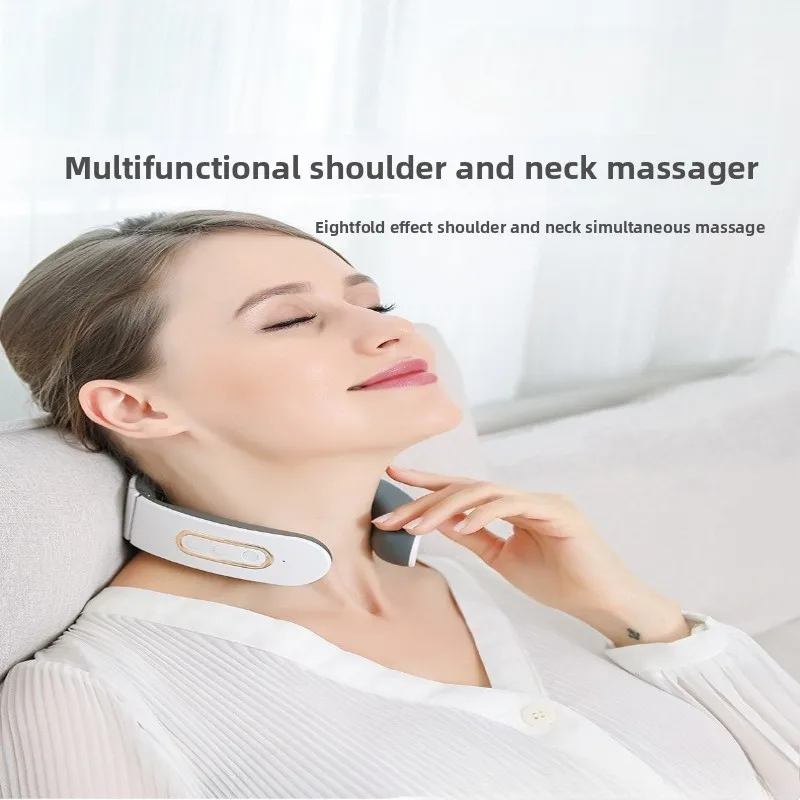 Electric Massage Machine Therapy Wireless Pulse Massager Kneading Function Neck Shoulder Pain Relief CervicalVertebraRelaxation_voghion.com