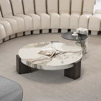 Table basse en marbre italien moderne luxe originalité Table basse ronde verre salon meubles de maison Stolik Kawowy FYCT 1