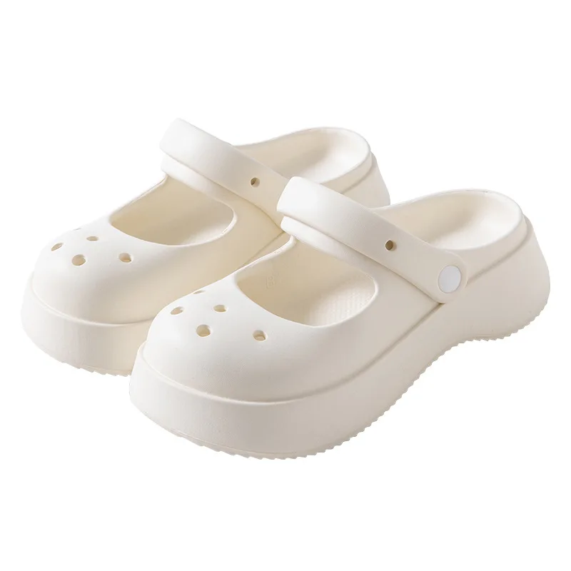 Summer Women Slippers Fashion Thick Bottom Hole Shoes EVA Slippers Anti Slip Baotou Slippers Outdoor Beach Sandals Slippers 6