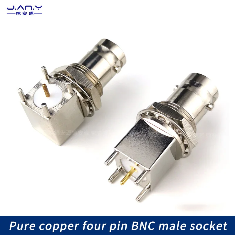 Straight/horizontal 4-pin BNC-KWE video socket PCB plug-in board fixed Q9 female base solder joint SDI RF coaxial connector