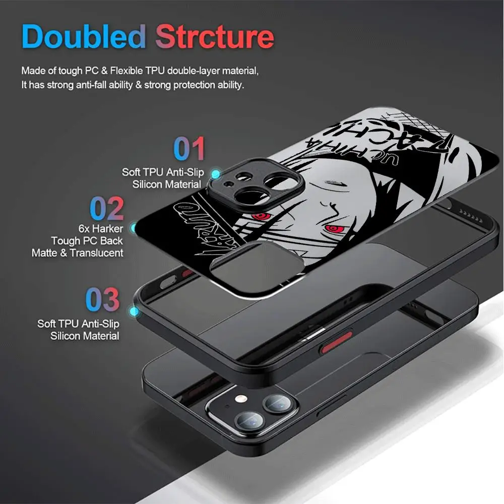 Anime Cool-N-Narutos Phone Case for Apple iPhone 13 14 Plus 15 Pro Max 11 Pro 12 Mini XR 8 SE 7 6S XS MAX Matte Shockproof Cover