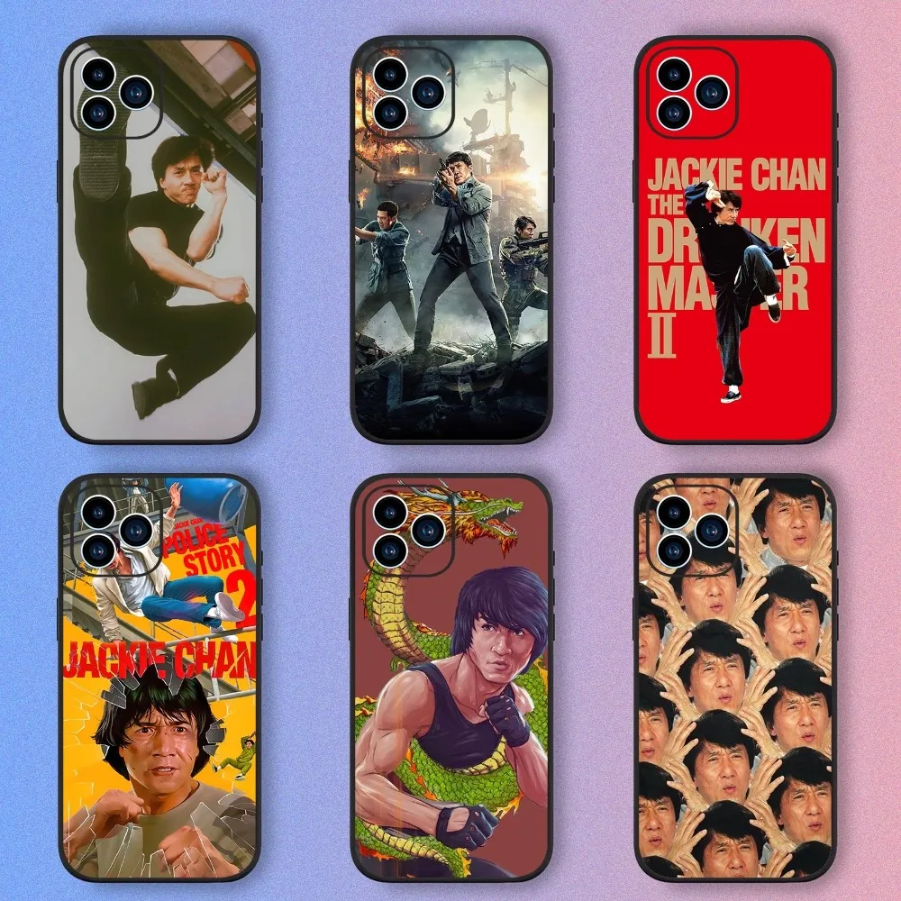 Чехол для телефона с суперзвездой кунг-фу Джеки Чан iPhone 15,14,13,12,11,XS,XR,X,8,7,Pro,Max,Plus, черный силиконовый мини-Чехол