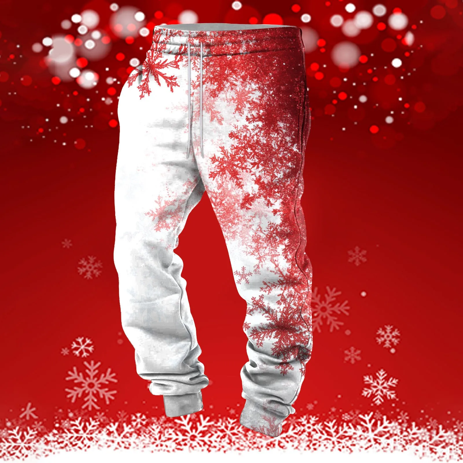 Mens Casual Christmas Sweatpants with Drawstring