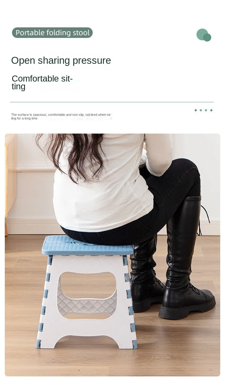 Description Picture 6 of itemThickened Plastic Folding Furniture Stool Portable Mini Outdoor Adult Children Chair Bank Train Maza Change Shoe Fishing Stool