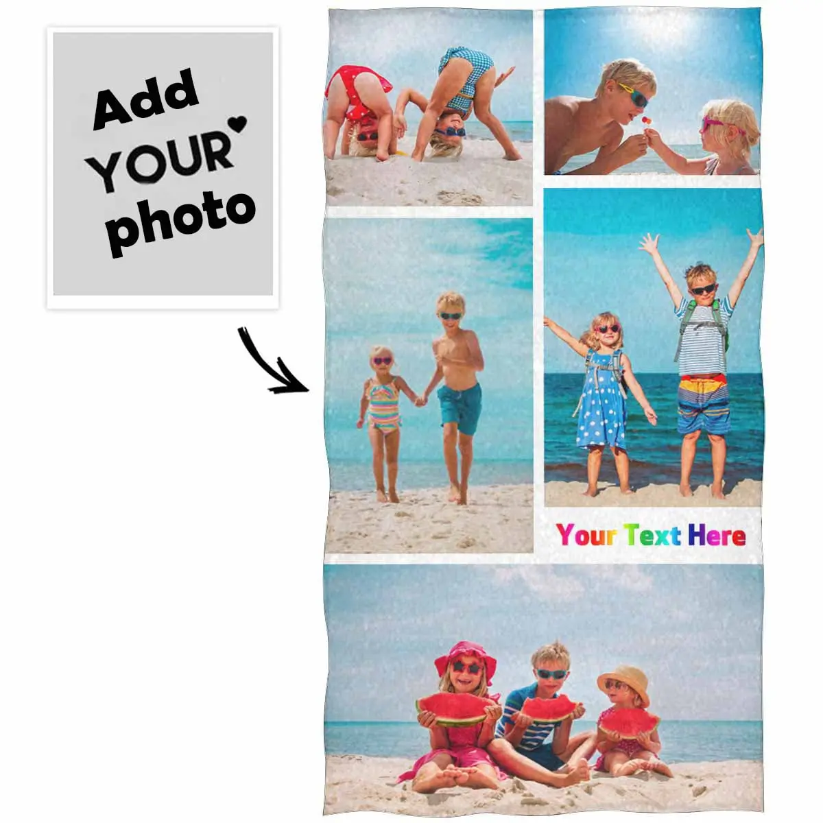 Personalized Beach Towels For Adults Men Women Kids Custom Bath Towel With Photos Collages Swim Pool Towel Valentine's Day Gifts_voghion.com