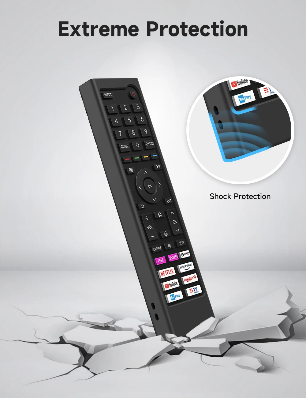 Silicone Case for Hisense ERF3C80H ERF3B80H ERF3D80H ERF3E80H ERF3H80H ERF3I80H Remote Case for Hisense QLED UHD 4K 2022 TV 5
