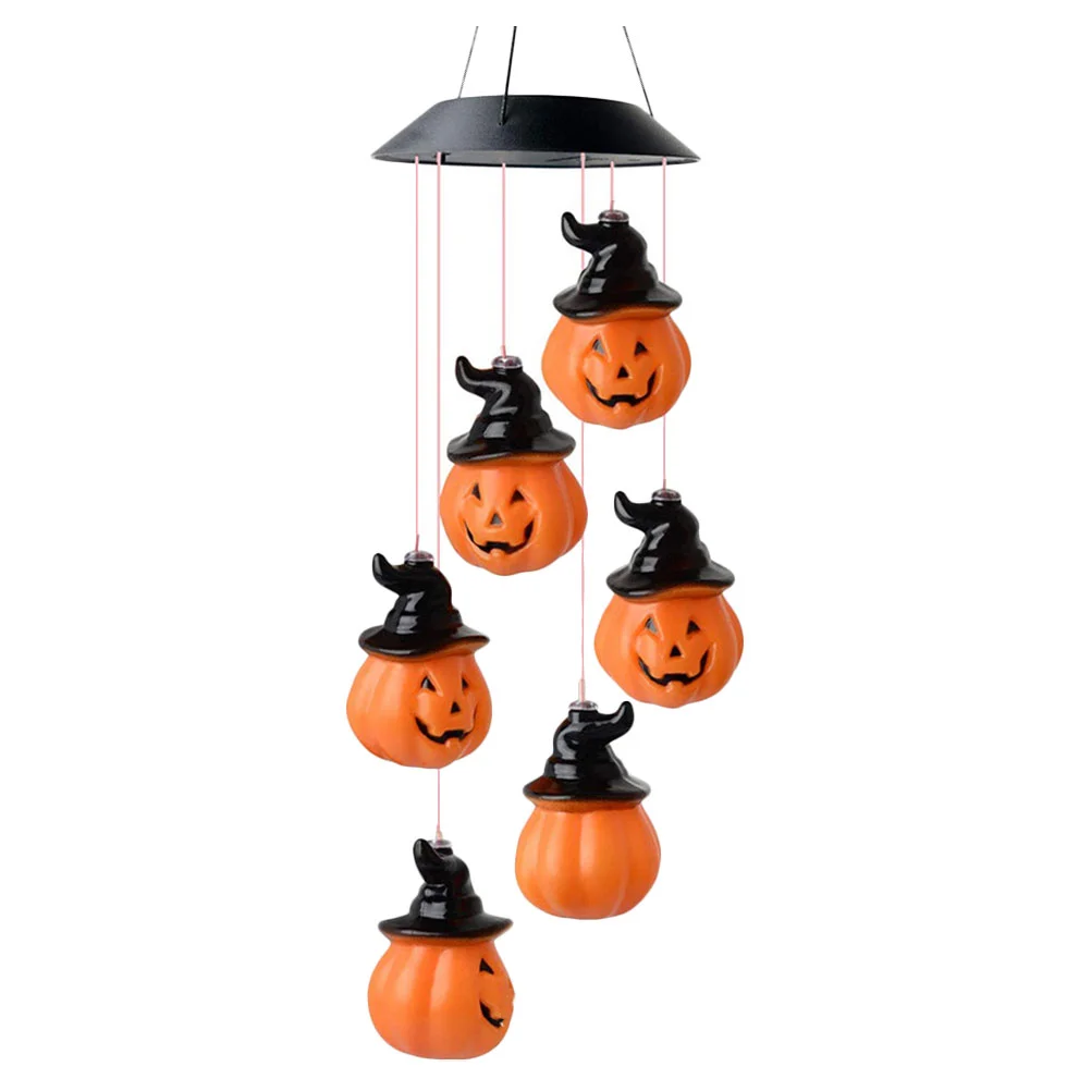 

Hanging Wind Spinner Halloween Jack-o-lantern Upholstery Trim Yard Solar Ornament