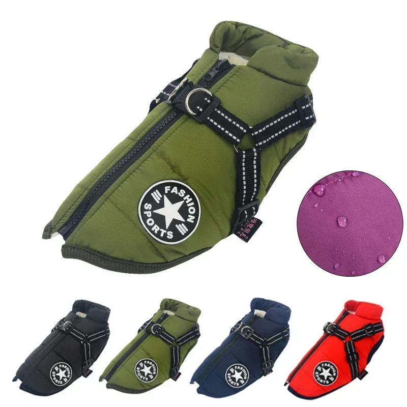 

Флисовая одежда для Лабрадора, водонепроницаемая теплая куртка для чихуахуа, маленькая куртка, большой костюм для собаки, пальто для домашнего питомца, зимний жилет, упряжка для щенка