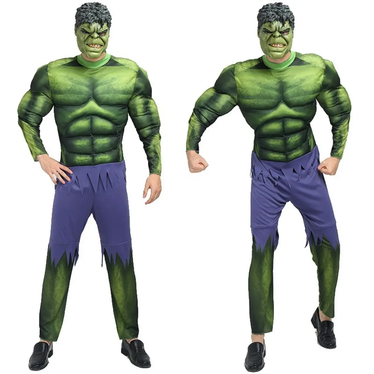 Halloween Party Costumes Kid\'s Green Giant Muscle Model Clothing,CosplayJumpsuits And Hulk Masks, Children Adult Cosplay Clothes