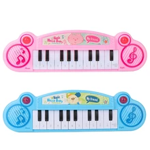 Dla dzieci elektroniczne pianino Keyboard 12 klawiszy elektroniczne organki ćwiczenia ręczne zdolność Instrument muzyczny zabawki dla dziecka tanie tanio CN (pochodzenie) 4-6y Z tworzywa sztucznego NONE 712y Electronic Kids Electronic Piano Unisex