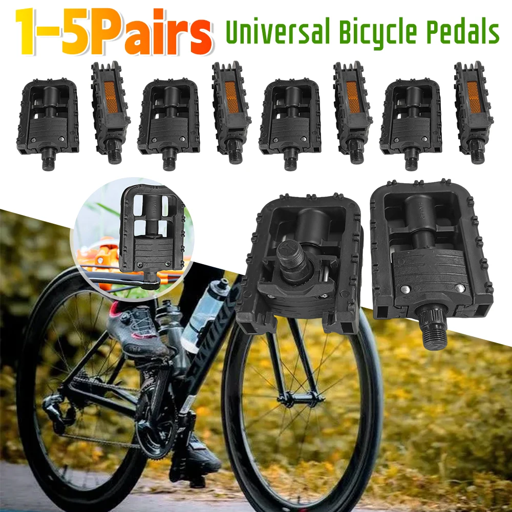 1-5Pairs Foldable Bicycle Pedals Slide Solid Fast Foldable Bike Pedals with Reflector Bike Folding Pedals Bike Parts