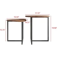 Round Coffee Table Set of 2 End Tables for Living Room,Black Small Coffee Table Living Room 2