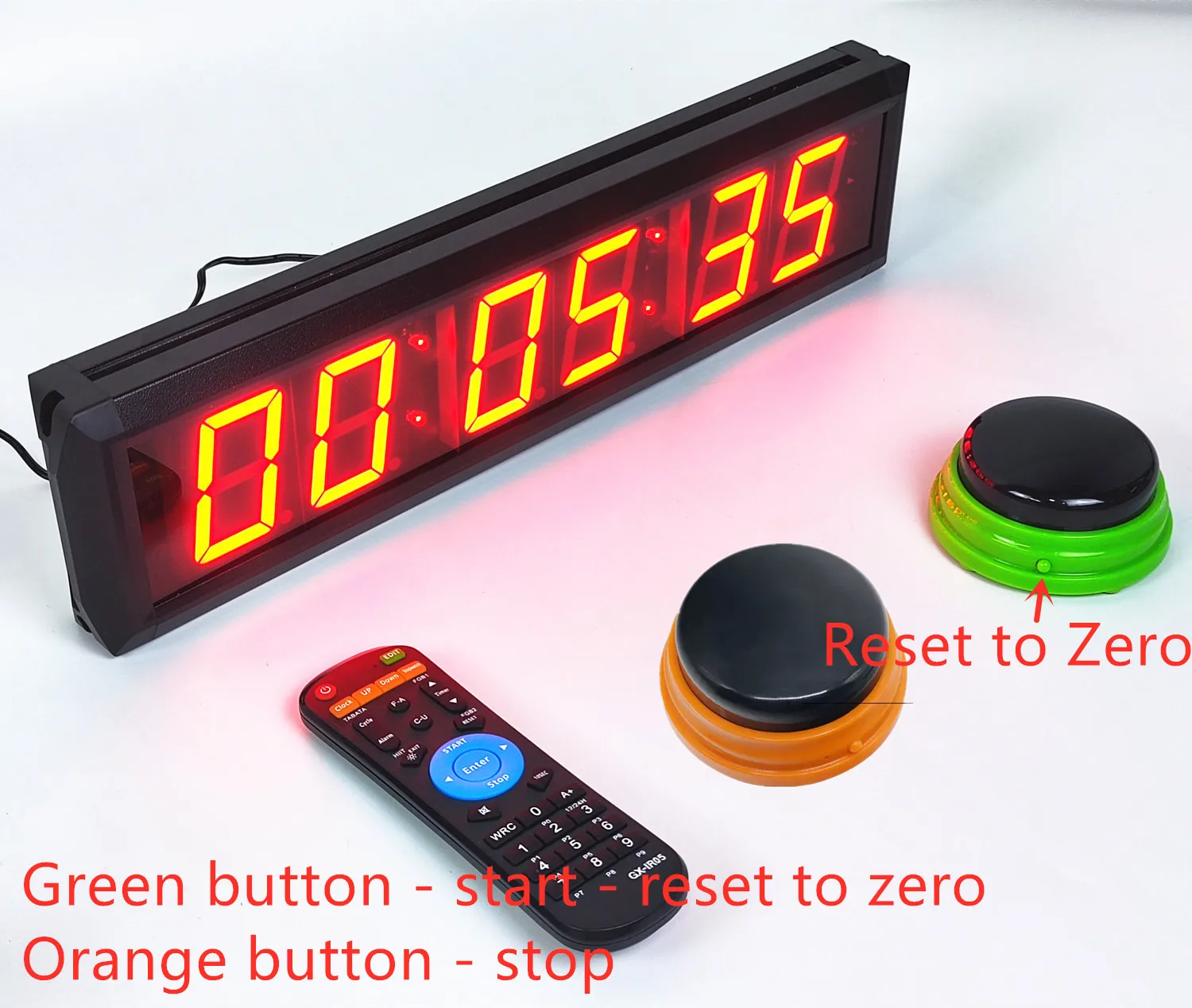 41cm wireless button Led stopwatch clock game 10s reset to zero remote obstacle race gym school up / Down countdown timer 4