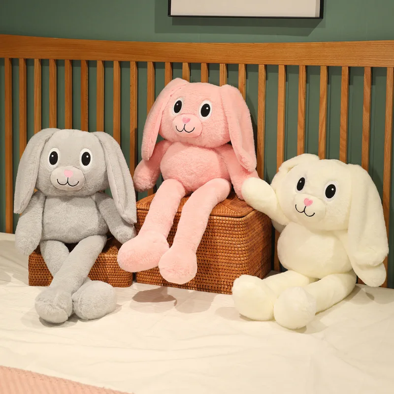 

80-120cm Hot Selling Creative Pull Ear Rabbit Plush Toy Kawaii Rabbit Doll Soft Stuffed Animal Sleep Pillow Kids Birthday Gifts