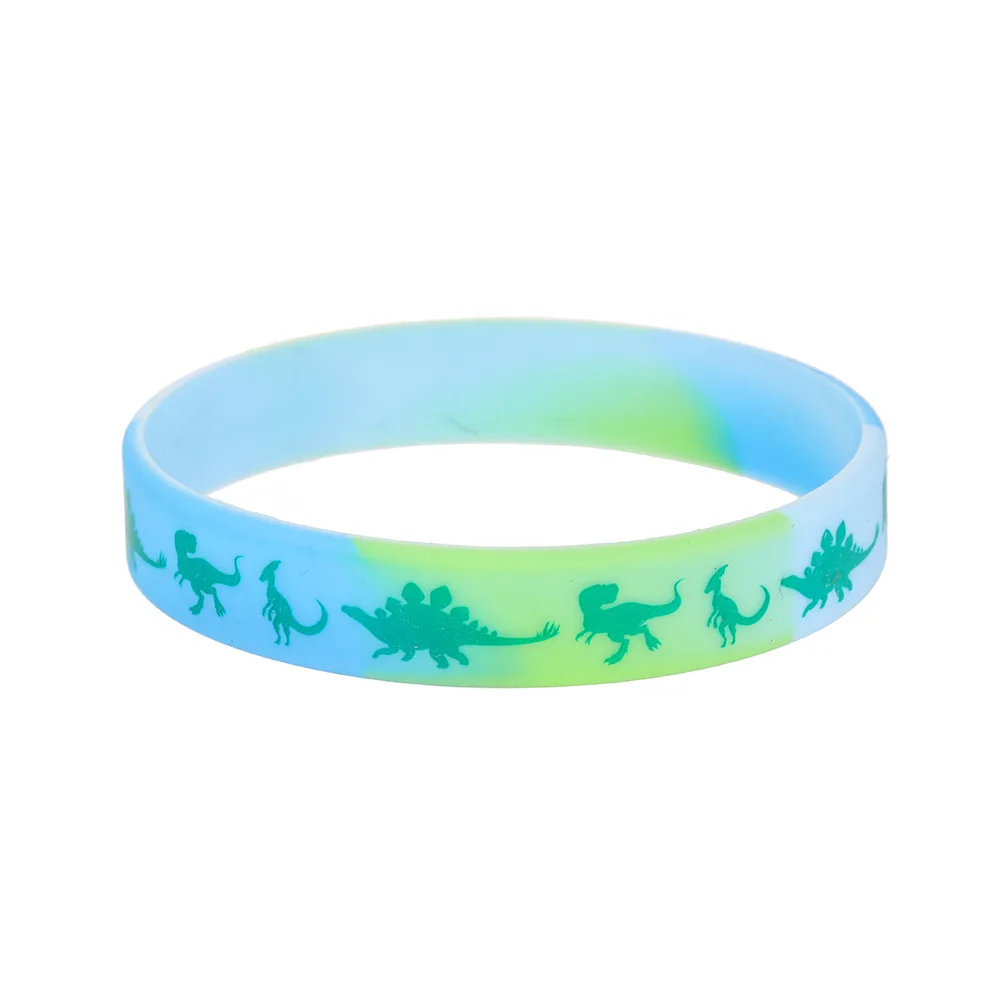 6Pcs Dinosaur Silicone Bracelets Kids Favors Gift For Jurassic World Dinosaur Jungle Birthday Party Decoration Supplies Mixed