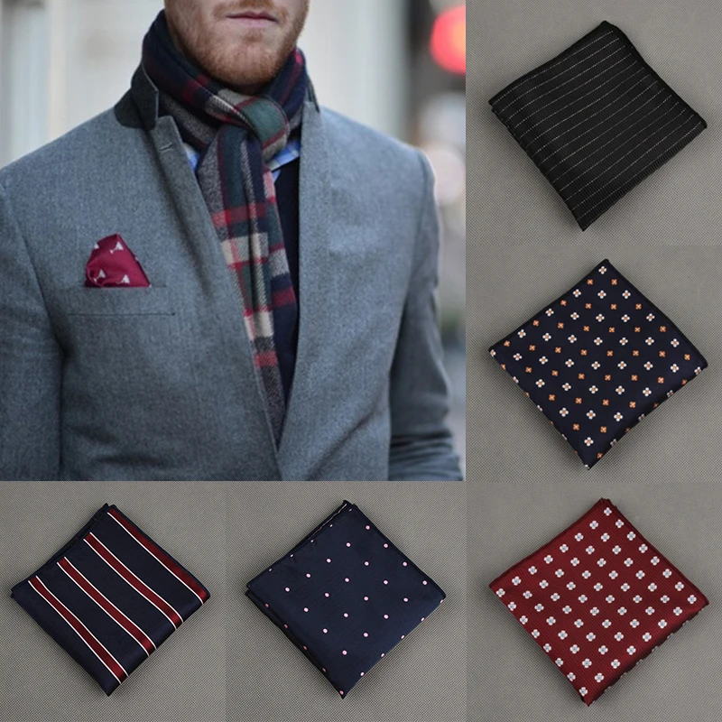 

Fashion Dots Suits Pocket Square for Men Business Silk Chest Towel Hanky Gentlemen Hankies Classic Suit Napkin Men Handkerchief