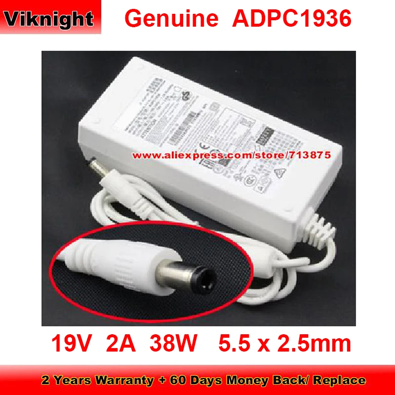 

Genuine White ADPC1936 Ac Adapter 19V 2A 38W for Philips 226V4TFB/93 227E6L 247ESQ 276E7Q 247E6QSD 220C4LSB GW2406Z LCD MONITOR