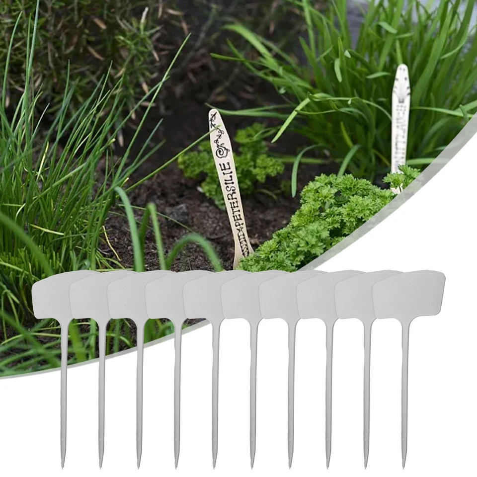 100 pezzi di etichette per piante in plastica, etichette per piante da fiori, pennarelli colorati per accessori da giardinaggio domestici(Giallo